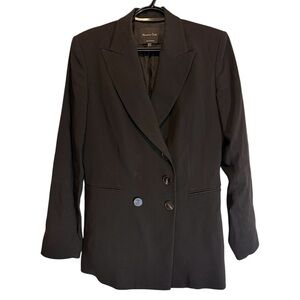 Massimo Dutti Black Tailored Blazer Made in Portugal size 8